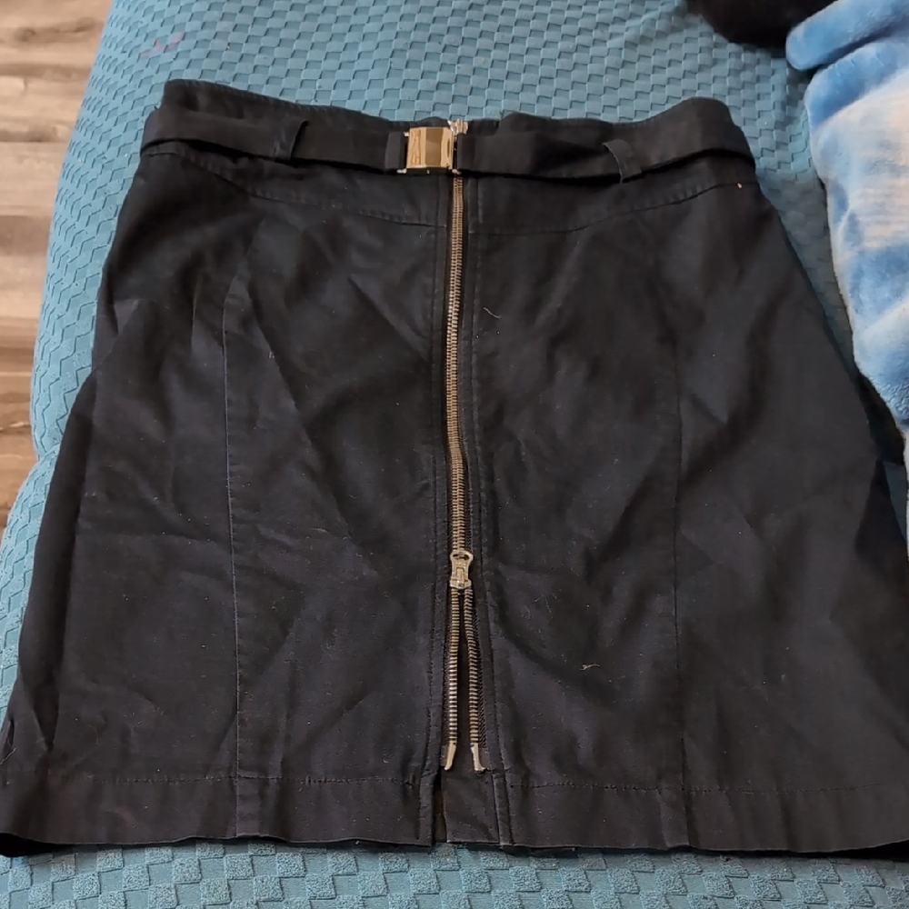 Black and Gold Mini Pencil Skirt for Work